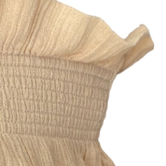 Free People Strapless Top Ruffle Gauzy Boho Festival Crop Coastal Coachella Sz S - Picture 4 of 12